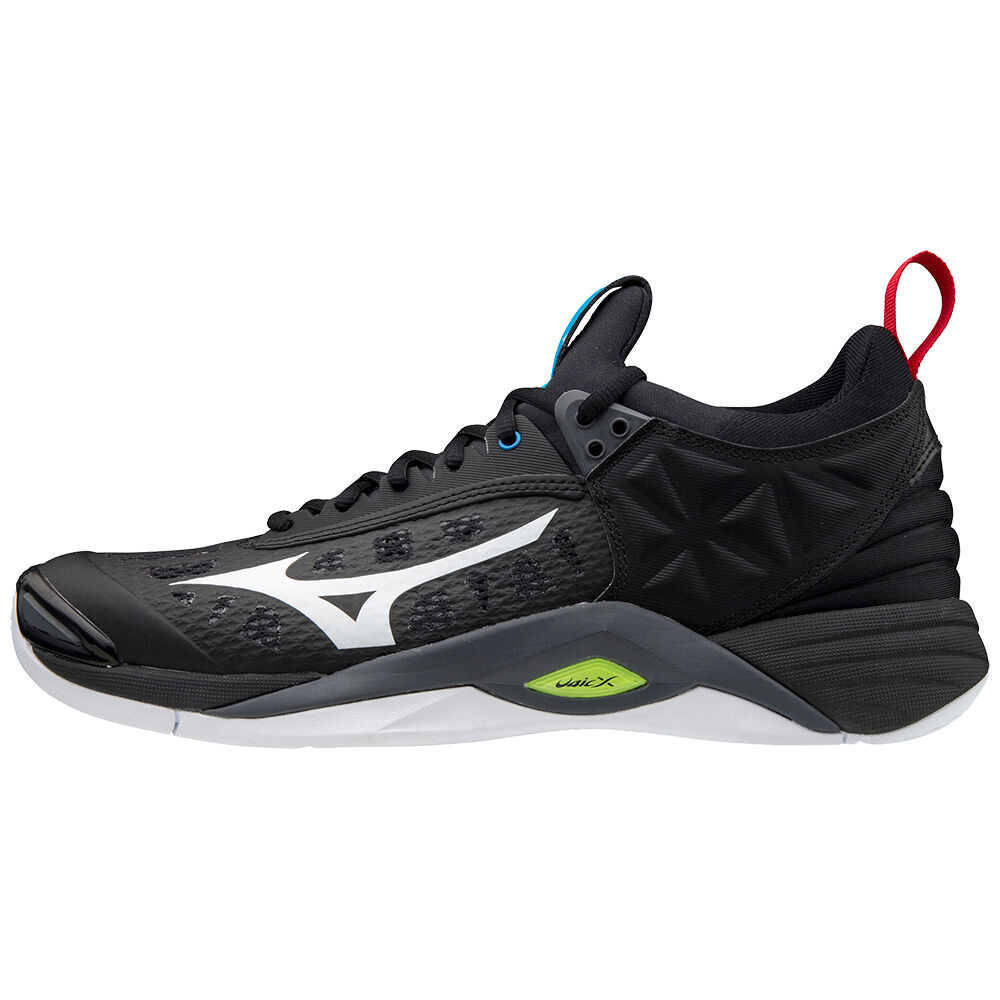 Zapatillas Voleibol Mizuno Wave Momentum Hombre Negras/Blancas/Amarillo Outlet FADR-03728